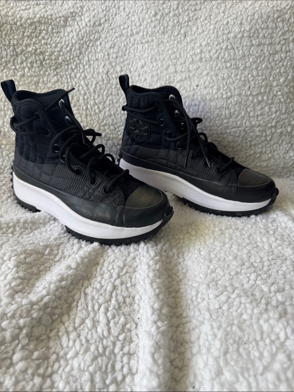 Black High-Top Platform Sneakers
